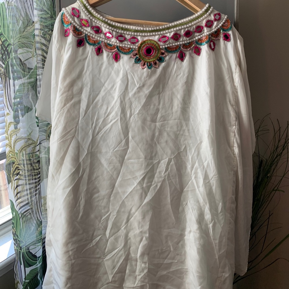 Monique Leshman White Silk Tunic